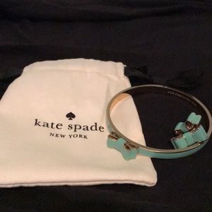 Mint Kate Spade bow bangle and earrings